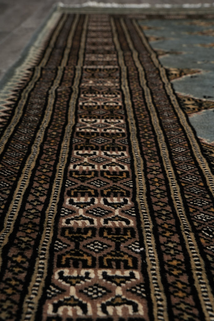 4 x 6 Slate Blue Hand-Knotted Jaldar Bokhara Rug #F-3126