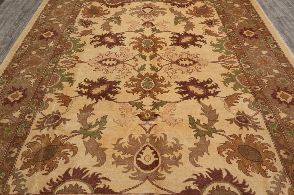 8.5 x 10.10 New Oushak Rug Beige Brown #PIX-25753