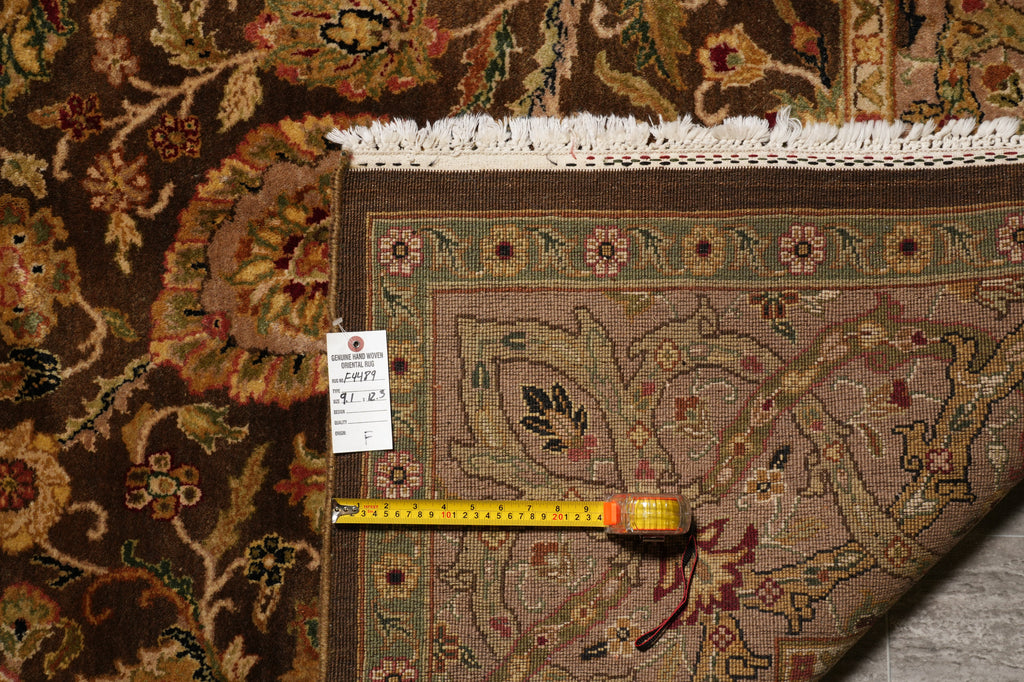 9 x 12.3 Olive Green Handmade Jaipur Rug  Dense Lustrous Wool #F-4489