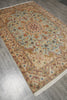 Load image into Gallery viewer, 6 x 10 Blue Fine Persian Tabriz Rug Wool and Silk - view 5