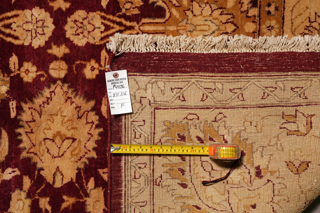9 x 11 Quality Handmade Area Rug BURGUNDY Organic Wool #F-4486