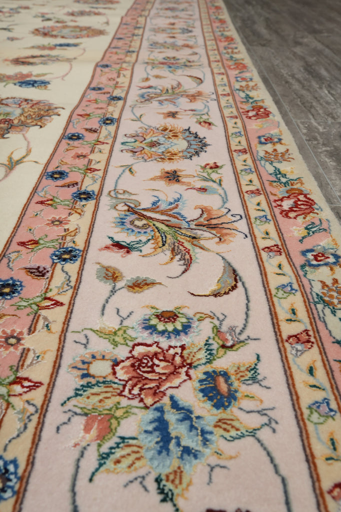 6.7 x 10 Fine Aunthentic Signed Wool & Silk Persian Tabriz Rug 400 KPSI - Iran #PIX-21981