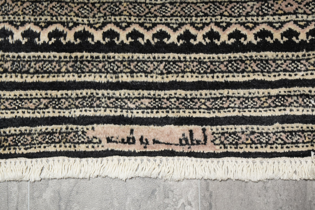 4 x 6 Black Hand-Knotted Jaldar Bokhara Wool Silk Touch #B-75634