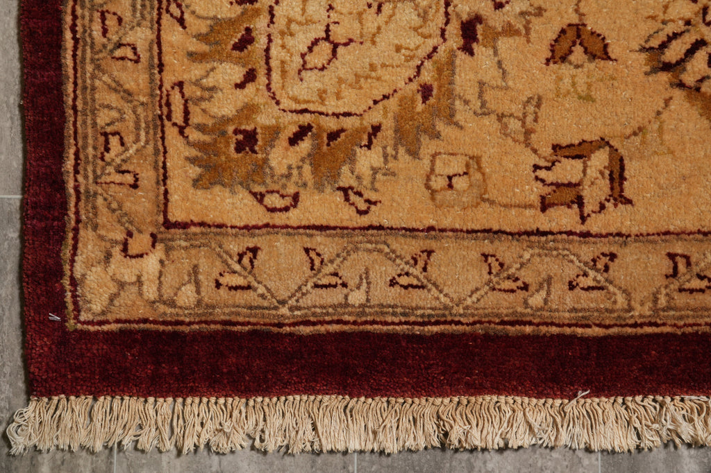 9 x 11 Quality Handmade Area Rug BURGUNDY Organic Wool #F-4486