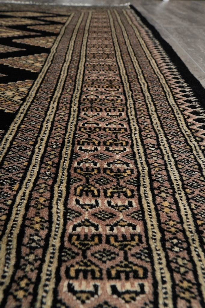 4 x 6 Black Hand-Knotted Jaldar Bokhara Wool Silk Touch #B-75634
