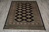 Load image into Gallery viewer, 4 x 6 Black Hand-Knotted Jaldar Bokhara Wool Silk Touch #B-75634