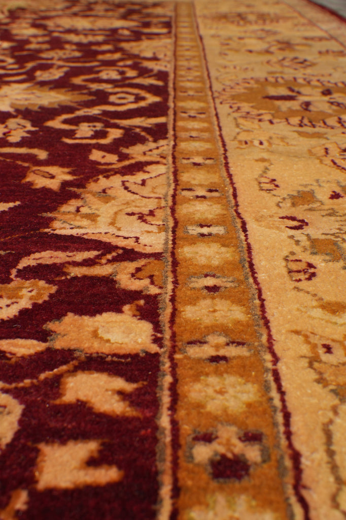 9 x 11 Quality Handmade Area Rug BURGUNDY Organic Wool #F-4486