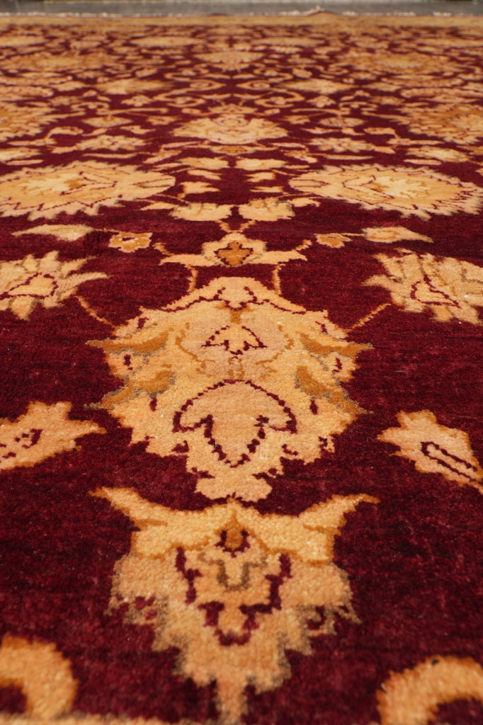 9 x 11 Quality Handmade Area Rug BURGUNDY Organic Wool #F-4486