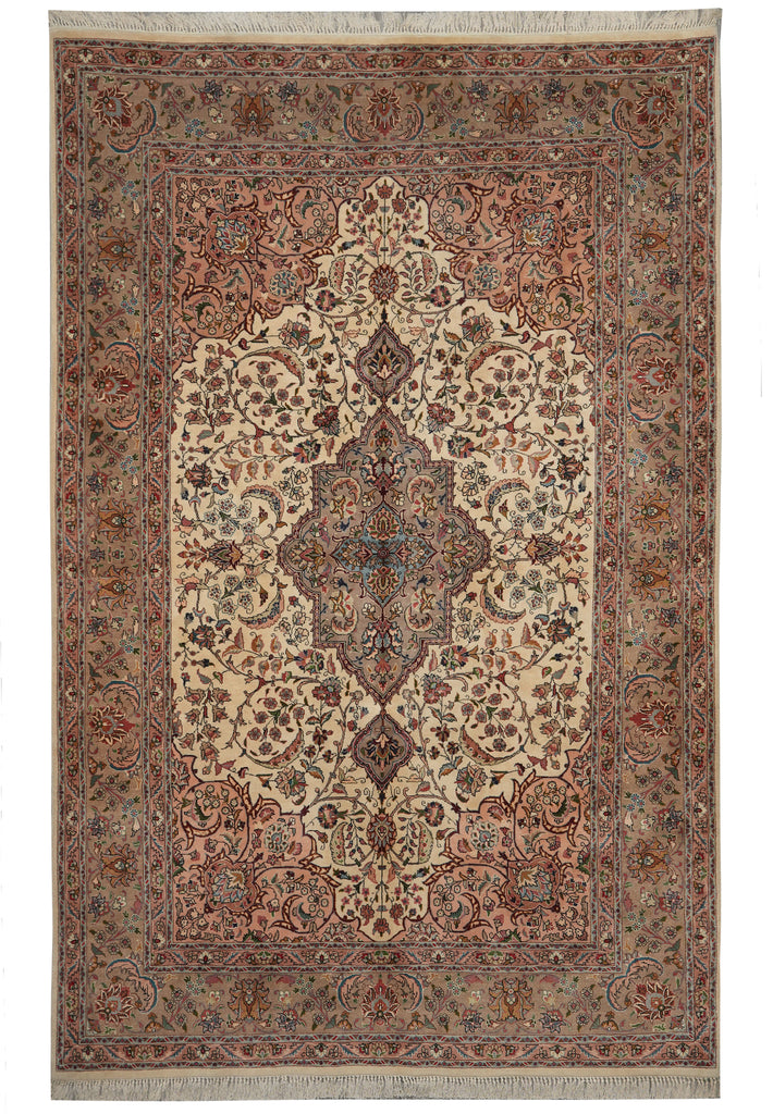 6.8 x 10 Authentic Persian Tabriz Rug High Quality 400 KPSI Wool And Silk