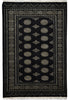 Load image into Gallery viewer, 4.8 x 6.6 Black Hand-Knotted Quality Wool Bokhara Rug #F-3128
