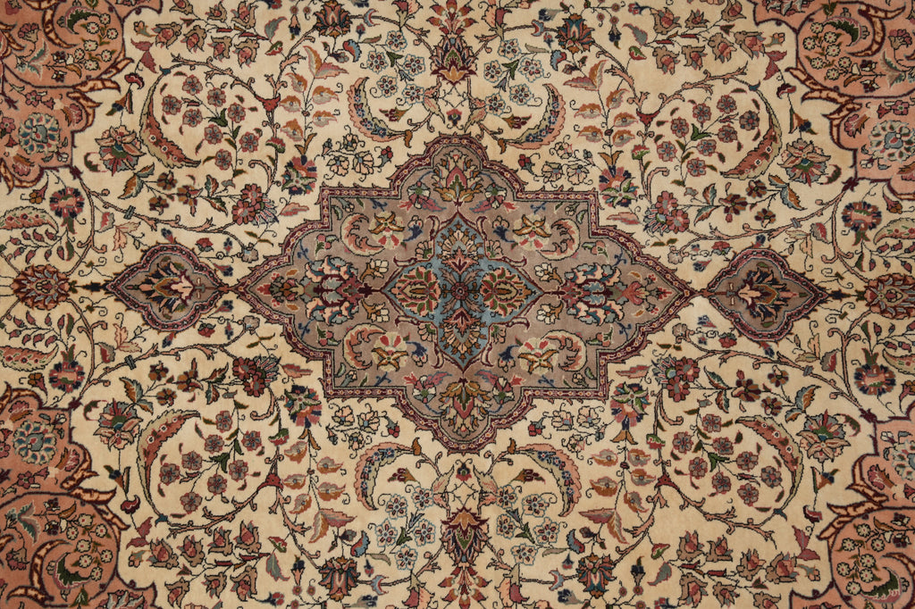 6.8 x 10 Authentic Persian Tabriz Rug High Quality 400 KPSI Wool And Silk - view 7