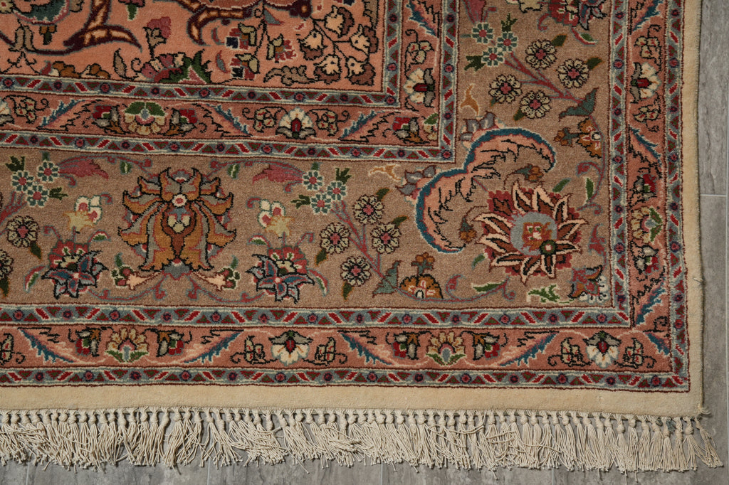 6.8 x 10 Authentic Persian Tabriz Rug High Quality 400 KPSI Wool And Silk - view 14