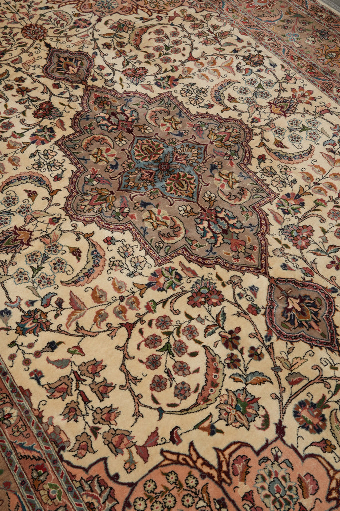 6.8 x 10 Authentic Persian Tabriz Rug High Quality 400 KPSI Wool And Silk - view 10
