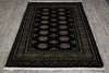 Load image into Gallery viewer, 4.8 x 6.6 Black Hand-Knotted Quality Wool Bokhara Rug #F-3128