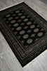 Load image into Gallery viewer, 4.8 x 6.6 Black Hand-Knotted Quality Wool Bokhara Rug #F-3128