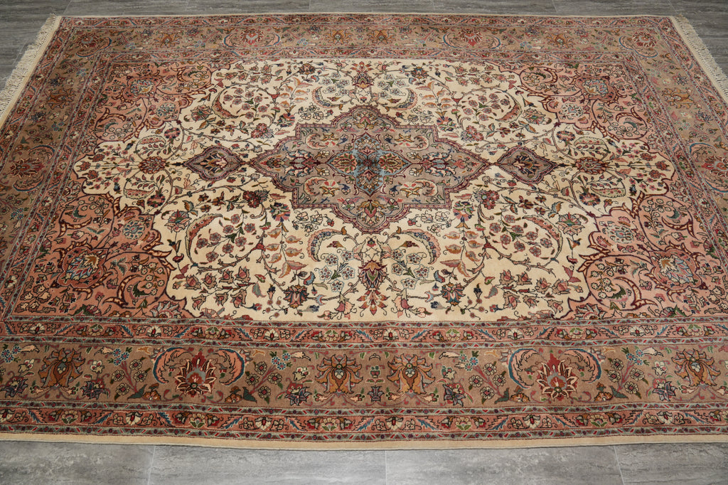 6.8 x 10 Authentic Persian Tabriz Rug High Quality 400 KPSI Wool And Silk - view 4