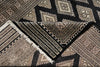 Load image into Gallery viewer, 4 X 6 Black Wool and Silk Touch Jaldar Bokhara Rug Geometric #B-75632