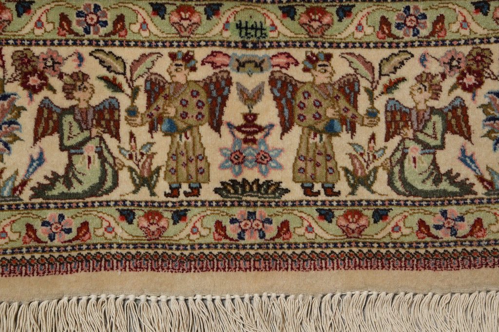 6.9 x 10 Authentic Persian Tabriz Tabataba Rug Hunting Deer's Birds - view 15