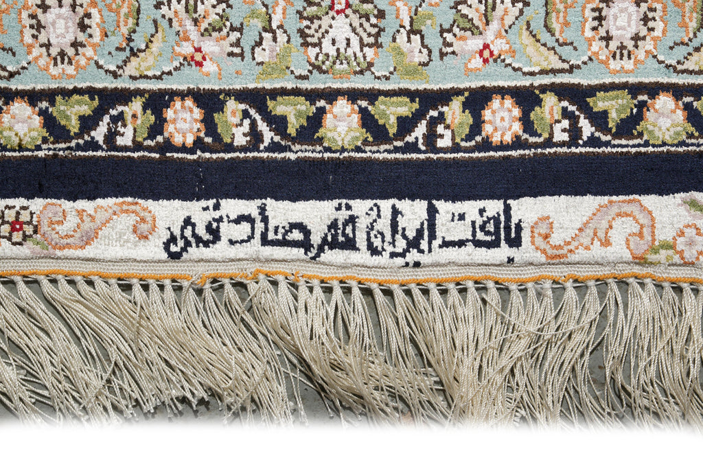 4x6 Silk Rug Torqouise And Black #PIX-55221