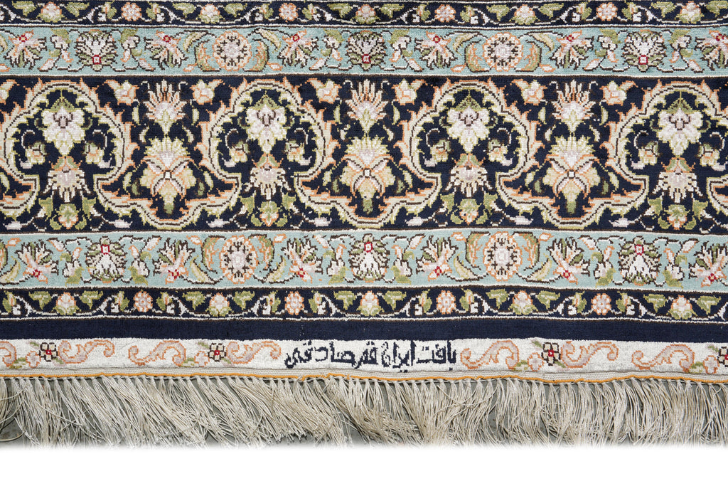 4x6 Silk Rug Torqouise And Black #PIX-55221