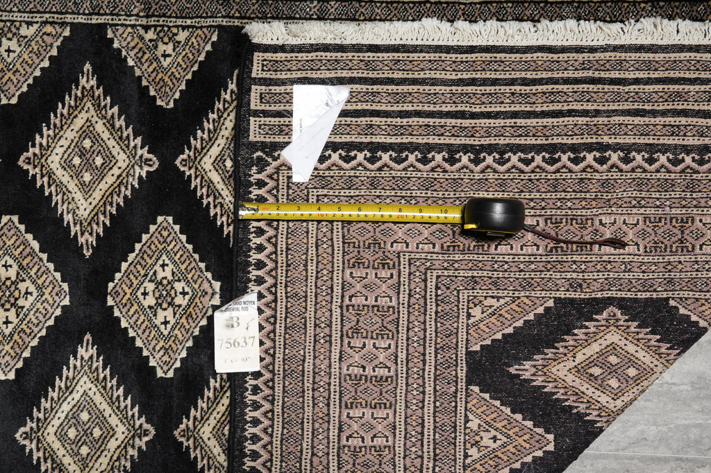 4 x 6.3 Jaldar Bokhara Rug Black #B-75637