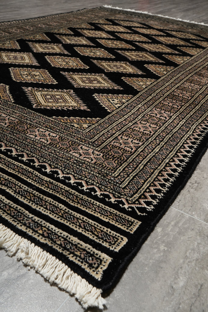 4 x 6.3 Jaldar Bokhara Rug Black #B-75637