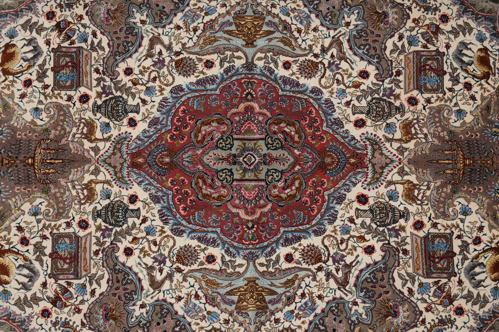6.6 x 10 Super Fine Quality Authentic Persian Tabriz Rug Wool and Silk 70 Raj 500 KPSI - view 6