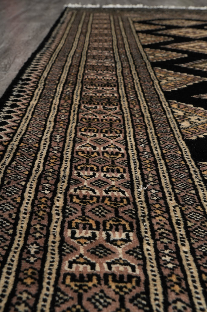 4 x 6.3 Jaldar Bokhara Rug Black #B-75637