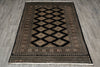 Load image into Gallery viewer, 4 x 6.3 Jaldar Bokhara Rug Black #B-75637