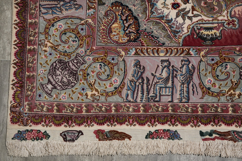 6.6 x 10 Super Fine Quality Authentic Persian Tabriz Rug Wool and Silk 70 Raj 500 KPSI - view 13