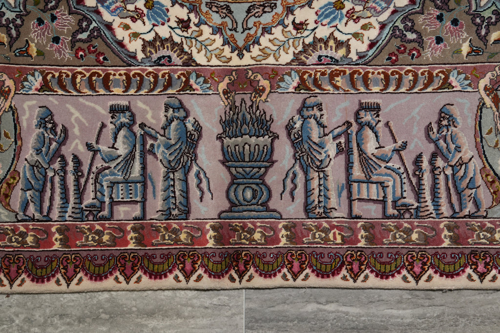 6.6 x 10 Super Fine Quality Authentic Persian Tabriz Rug Wool and Silk 70 Raj 500 KPSI - view 14
