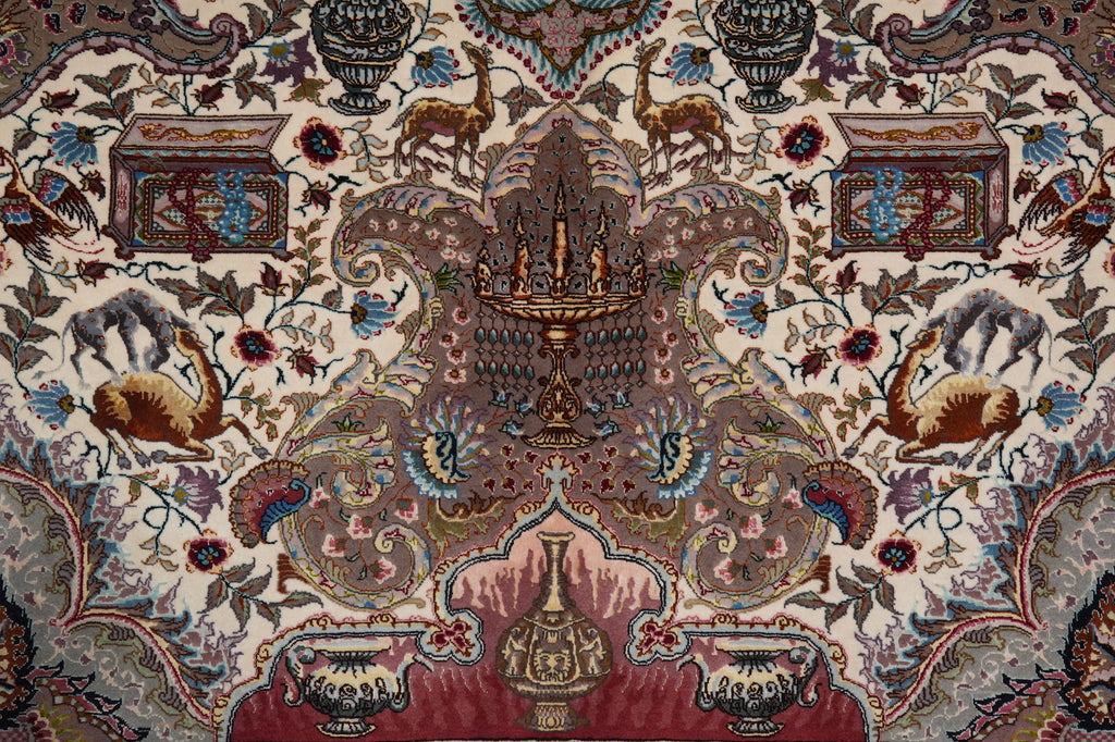 6.6 x 10 Super Fine Quality Authentic Persian Tabriz Rug Wool and Silk 70 Raj 500 KPSI - view 8