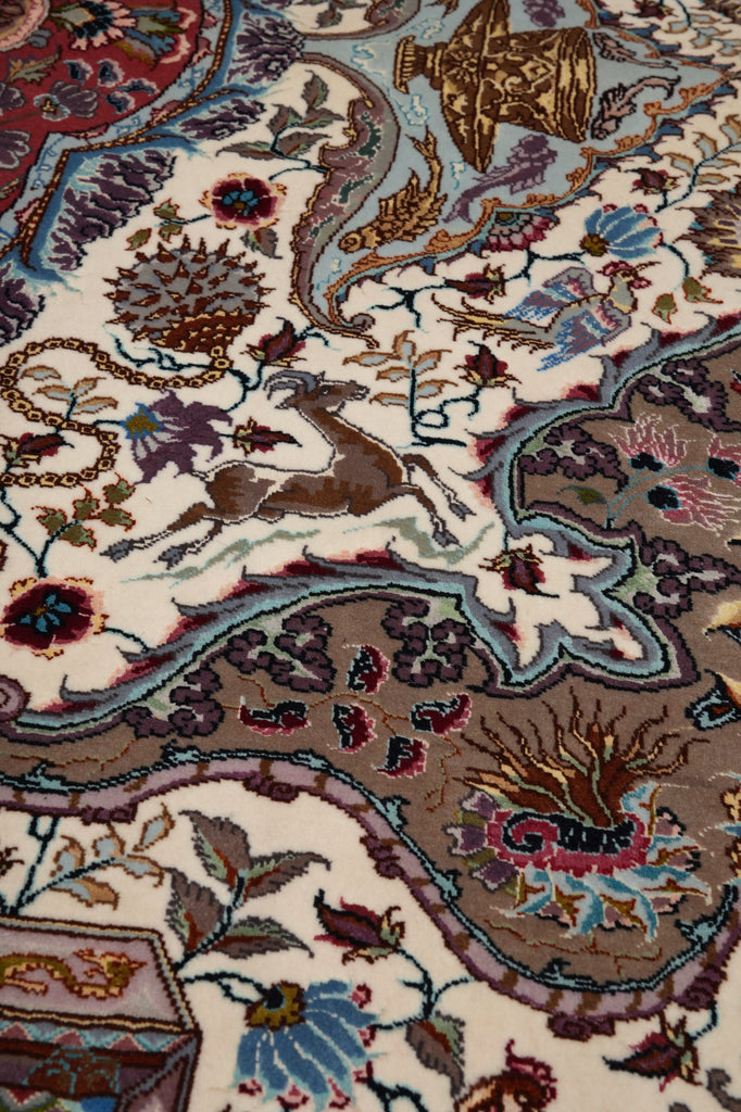 6.6 x 10 Super Fine Quality Authentic Persian Tabriz Rug Wool and Silk 70 Raj 500 KPSI - view 9