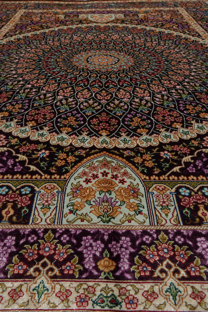4 x 6 Silk Rug Dom of Esfahan #PIX-55055