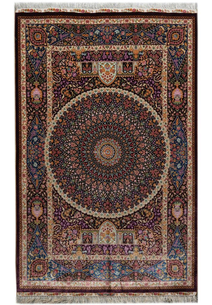 4 x 6 Silk Rug Dom of Esfahan #PIX-55055