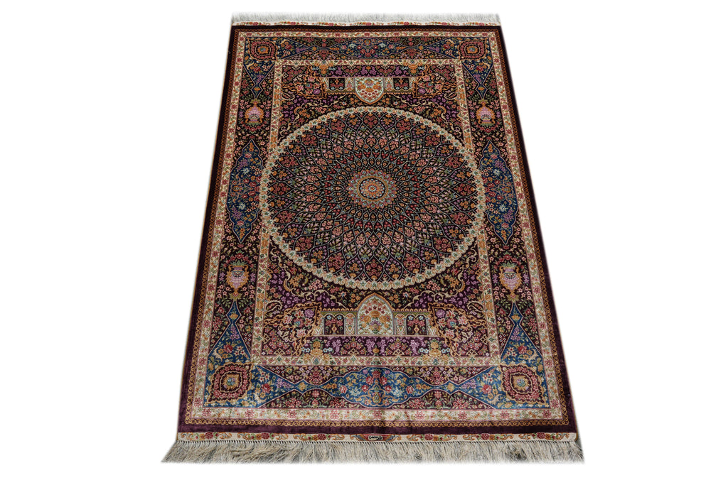 4 x 6 Silk Rug Dom of Esfahan #PIX-55055