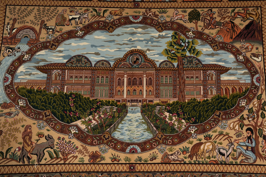 7 x 10.4 Authentic Persian Tabriz Rug Pictorial Iran Fine 400 Kpsi - view 9
