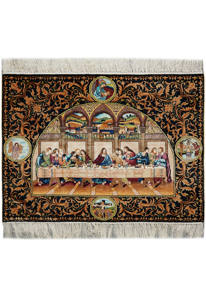 2.5 x 3.0 Last Supper of Jesuse Amazing Silk Rug #PIX-52192