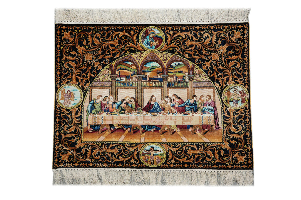 2.5 x 3.0 Last Supper of Jesuse Amazing Silk Rug #PIX-52192