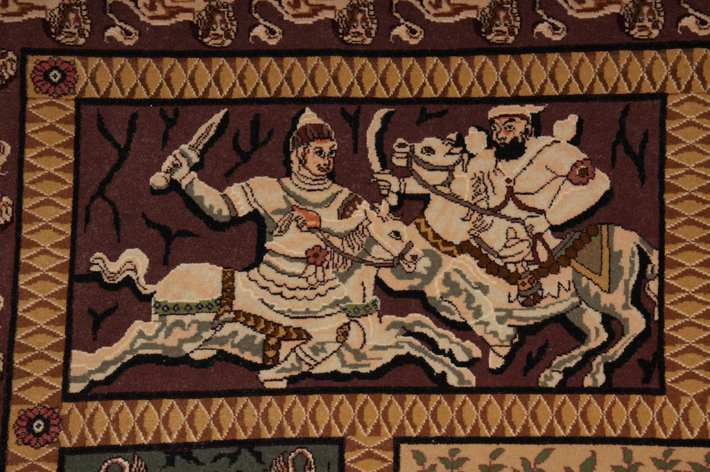 7 x 10.4 Authentic Persian Tabriz Rug Pictorial Iran Fine 400 Kpsi - view 12