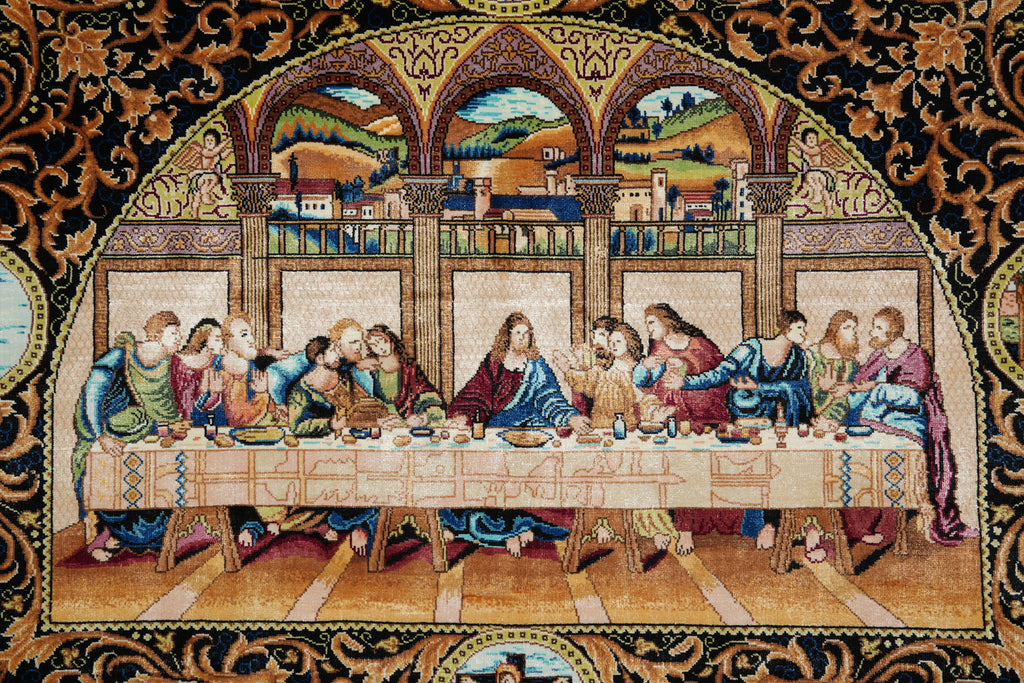 2.5 x 3.0 Last Supper of Jesuse Amazing Silk Rug #PIX-52192