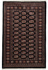 Load image into Gallery viewer, 4 x 6 Hand-Knotted Bokhara Rug Black #F-3130