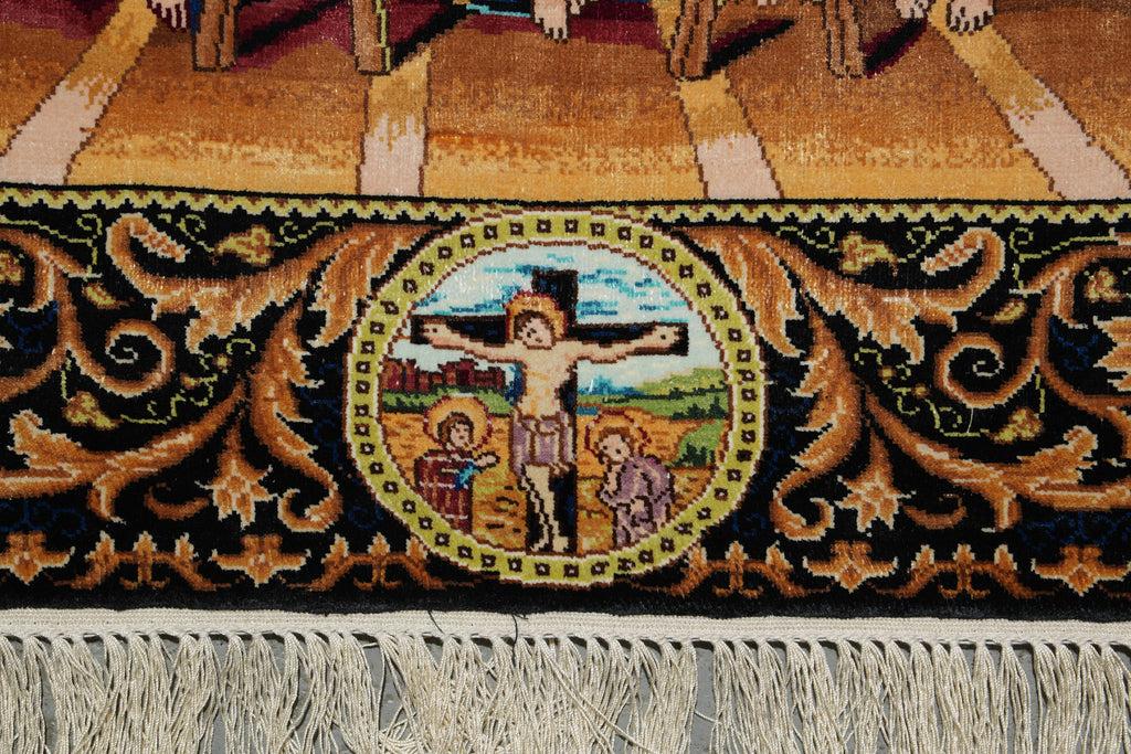 2.5 x 3.0 Last Supper of Jesuse Amazing Silk Rug #PIX-52192