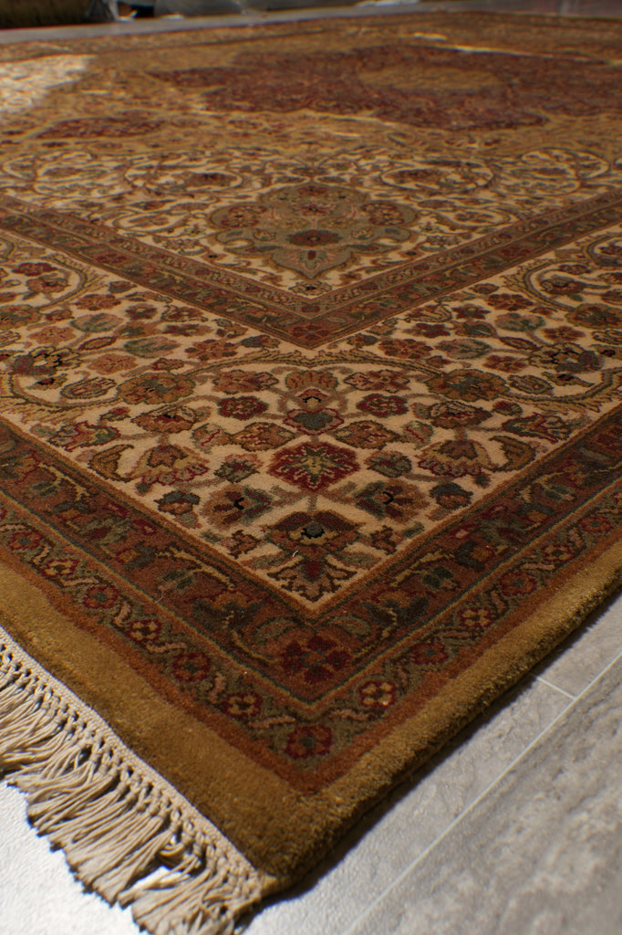 9 x 12.4 Great Quality Handmade Kashmir Rug #F-4488