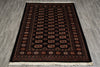 Load image into Gallery viewer, 4 x 6 Hand-Knotted Bokhara Rug Black #F-3130