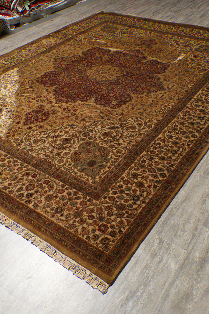 9 x 12.4 Great Quality Handmade Kashmir Rug #F-4488