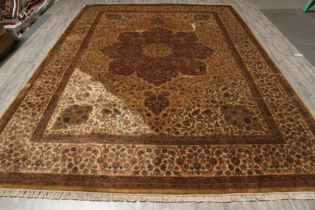 9 x 12.4 Great Quality Handmade Kashmir Rug #F-4488
