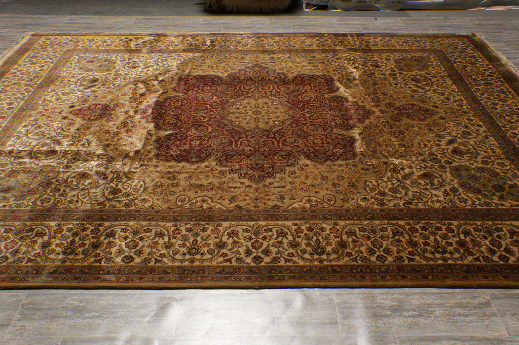 9 x 12.4 Great Quality Handmade Kashmir Rug #F-4488