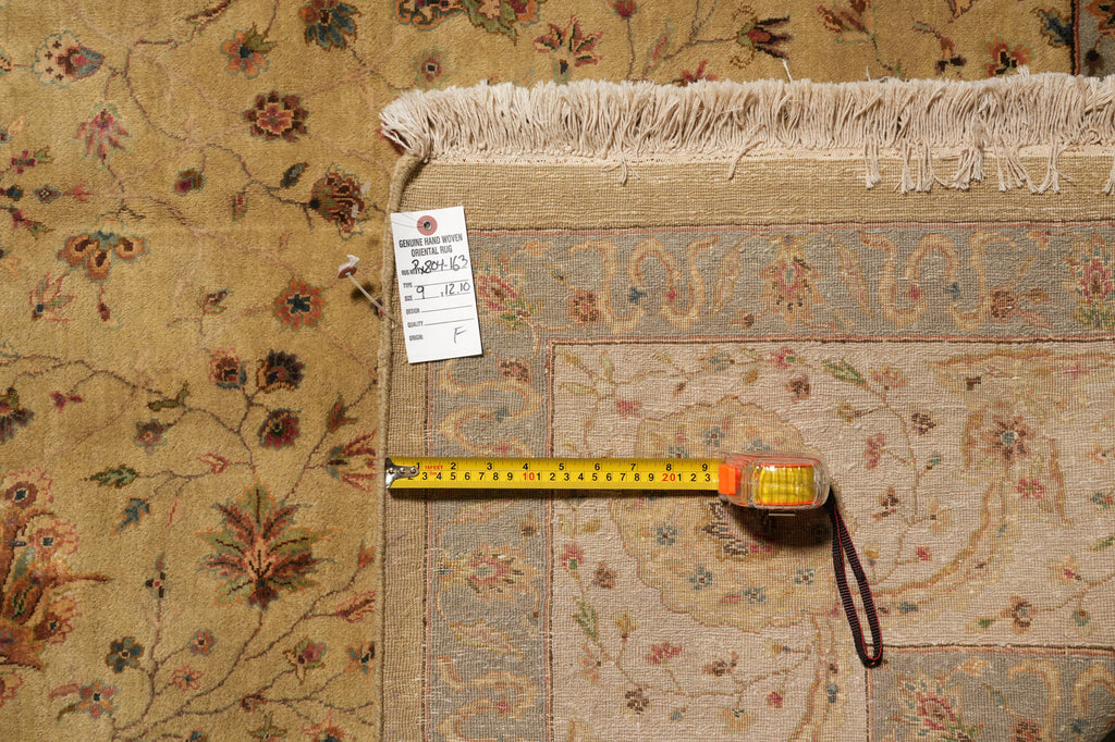 9 x 12.10 Neutral  Silk Rich Tribal Fine Wool Oushak Rug #PIX-804-163