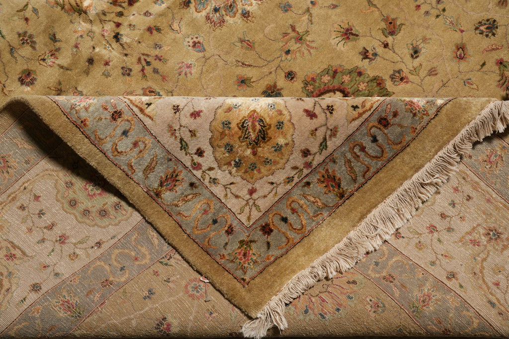 9 x 12.10 Neutral  Silk Rich Tribal Fine Wool Oushak Rug #PIX-804-163